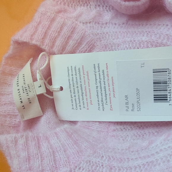Sezane Blair jumper pink kid mohair - Picture 7 of 9